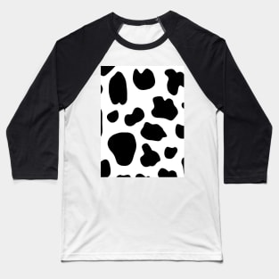 Large Cow Hide Print in Black and White Baseball T-Shirt